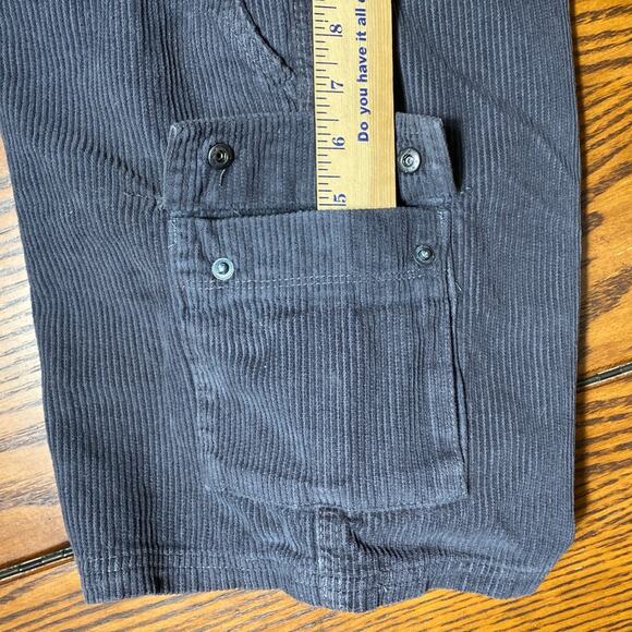 Drawstring UNISEX Corduroy Cargo Shorts Charcoal Gray Extra Small 27 BOYFRIEND - Picture 8 of 13